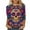 Multicolor, variant on Hueook Womens Long Sleeve T Shirts Ladies' Day Of The Dead Printed Round Neck Three Quarter Sleeve 3/4 Sleeve T-shirt Loose Top Long Sleeved Round Neck Top/shirt Multicolor XL