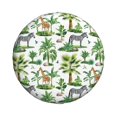 thumbnail image 3 of Rv Spare Tire Cover 15 inch - zebra Giraffe Tropical palm tree Tire Covers for Trailers, Adjustable Camper Spare Tire Cover, 3 of 7