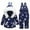 Blue, variant on Odeerbi Toddler Boys Girls Winter Down Jacket Winter Baby Polka Printing Thickened Down Coat Strap Pants Two-piece Suit Pink 1-2 Years