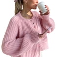 thumbnail image 1 of Wyeysyt Womens Cardigan Sweater Button Down Long Sleeve Chunky Soft Knit Sweater Fall Open Front Loose Casual Cardigan Coat, 1 of 8
