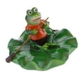 thumbnail image 3 of Floating Lotus Leaf and Rowing Frog Animal Ornament Garden Pond Decoration, 3 of 8