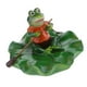 thumbnail image 3 of Figura de rana flotante sobre hoja de loto con varios adornos creativos de animales Remo, 3 of 9