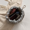 thumbnail image 2 of Bolso de mano de nube para mujer Bolso de mano de PU de color sólido Bolso casuales (Plata), 2 of 8