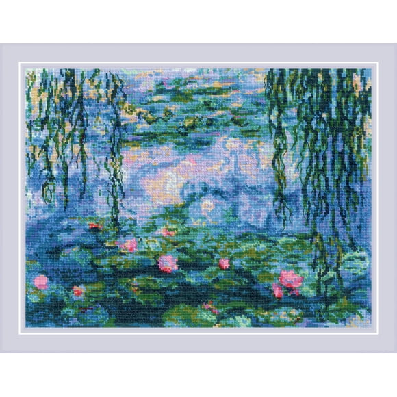 RIOLIS Counted Cross Stitch Kit 15.75"X11.75"-Water Lilies After C. Monet (14 Count) R2034