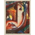 thumbnail image 2 of Gottfried Graf 12x14 Gold Ornate Wood Frame and Double Matted Museum Art Print Titled - Composition with Humans and Sky Bodies (1910), 2 of 4