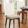 thumbnail image 4 of Cream Striped Chair Back Covers, Removable Chair Covers for Dining Chairs Set of 4, Washable Chairs Slipcovers Back Seat Protector for Wedding Party 19"x20", 4 of 9