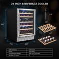 thumbnail image 3 of Rocita 24 inch Wine Cooler Refrigerator, Dual Zone Wine Fridge Undercounter Refrigerator 54 Bottles Wine Cooler Fridge with Digital Display for Outdoor, Home Use and Compact Places, 3 of 8