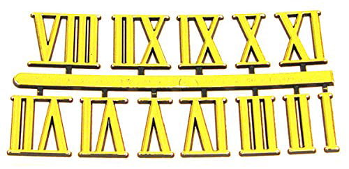 3/8" Self-Adhesive Gold-Colored Roman Clock Numbers NEW 2 SETS USA made 