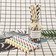 thumbnail image 3 of Artrylin Paper Straws Biodegradable 200 Pack Striped Multi Colored BPA-Free Disposable Long Non-Flexible Straw for Everyday/Birthday Party/Wedding, 3 of 8