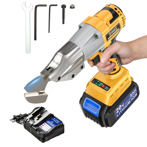 Cordless Metal Shear, 221 LB-FT Torque & 360° Rotating Head Cuts 18GA Iron for DeWalt 20V Battery Included | For DIY, Industrial
