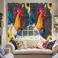 thumbnail image 4 of Swag Curtain Valances Sunflower Rooster Swag Valances for Kitchen Windows Farm Animal Black Text Short Topper Curtains Valance Tier Pair for Kitchen Bedroom Living Room Bathroom 28"x36", 4 of 8