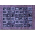 thumbnail image 1 of Ahgly Company Machine Washable Indoor Rectangle Abstract Blue Modern Area Rugs, 4' x 6', 1 of 4