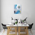 thumbnail image 7 of Add Style with Navy Blue Floral Canvas Art - Gray Abstract Flower Painting on Vintage Style Canvas, High-Quality Wall Decor for Bathroom & Bedroom, 12X16 inches, 7 of 7