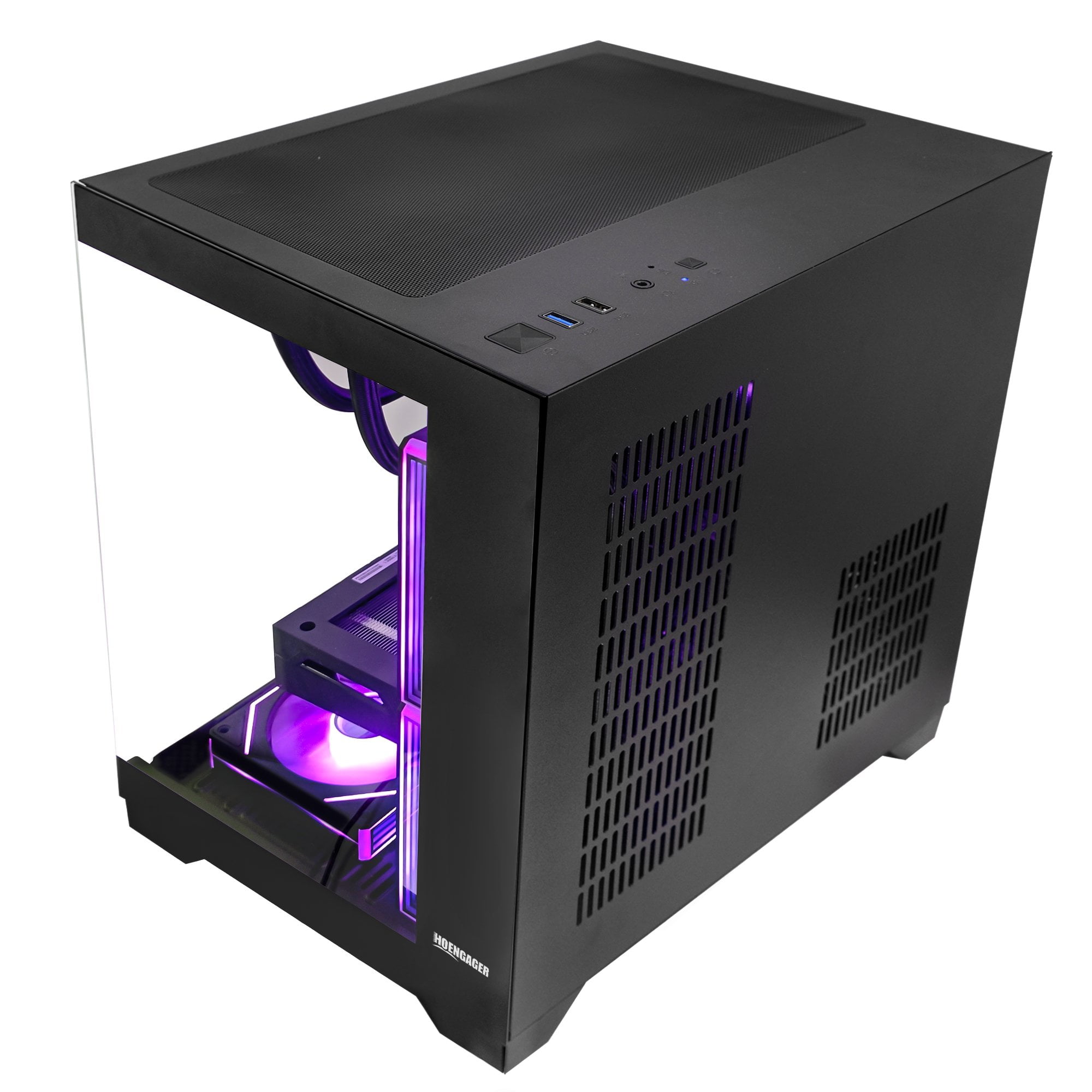 Hoengager RTX 5070 12GB Gaming PC Desktop - AMD Ryzen 5 9600X 6-Core 3.9 GHz, 32GB DDR5 RAM, 1TB PCIe SSD, Windows 11 -RGB Prebuilt Computer
