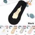thumbnail image 2 of Thin Silicone Gel Breathable Cotton Invisible Liner Low Cut Women Invisible Socks Lace Boat Socks Anti-Slip BLACK, 2 of 8