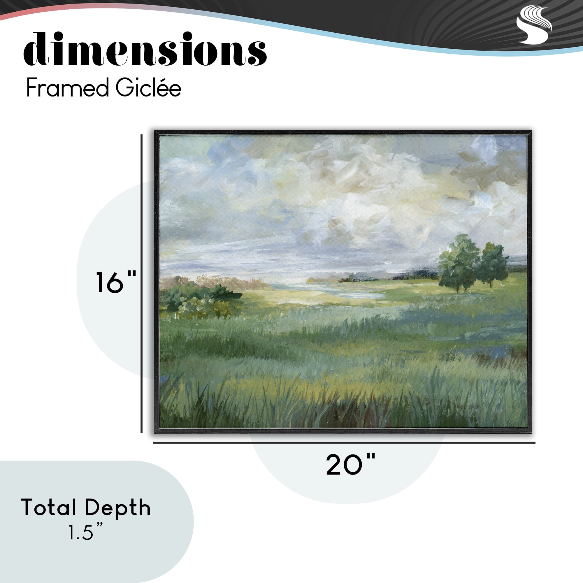 Stupell Industries Idyllic Summer Field Black Framed Giclee Art, design by Nan