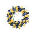 thumbnail image 4 of Corona de flores de tulipán artificial, corona navideña para puerta de entrada, guirnalda navideña para ventana de pared, corona de primavera y verano, 4 of 8
