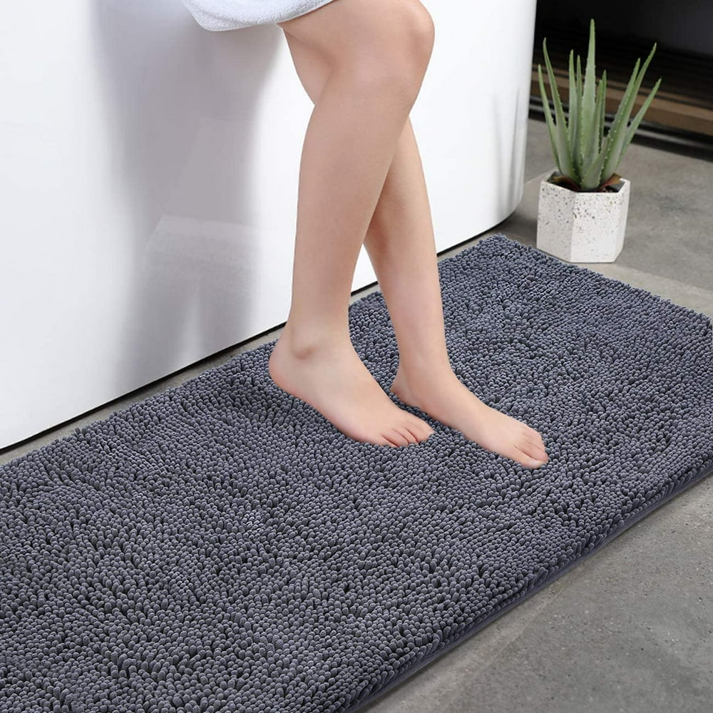 Homesta Bath Mat Rug Nonslip Plush Chenille Bathroom mat Quick