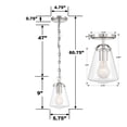 thumbnail image 2 of Crystorama Voss 1 Light Polished Nickel Semi Flush Mount - 5.75"W x 9.25"H x 5.75"D, 2 of 11