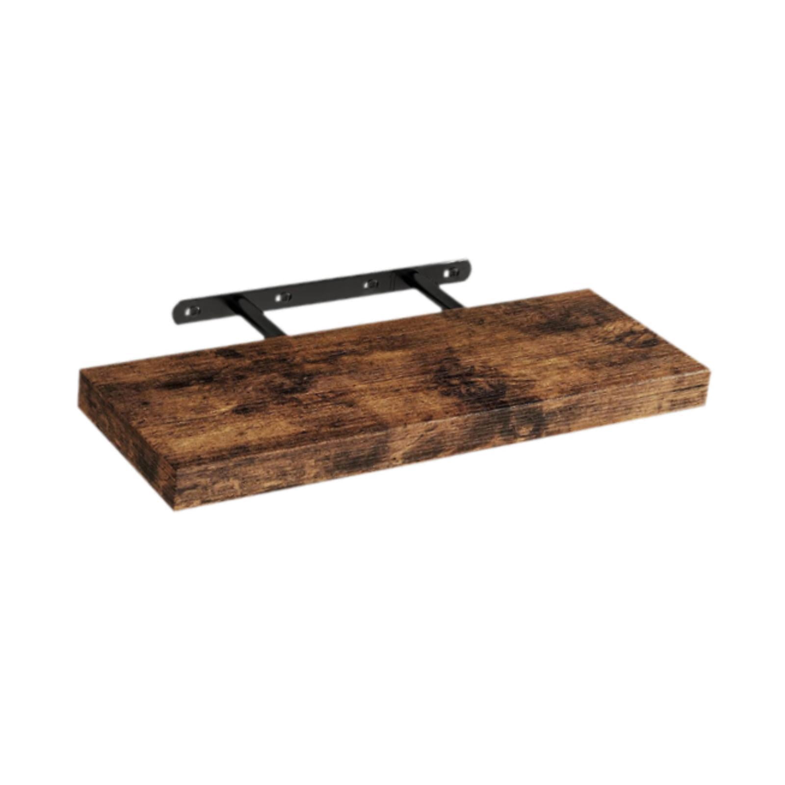 CarpNettore Float Shelf Rustic Hanging Minimalist Wood Wall Shelf with Invisible Bracket for Brown