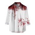 thumbnail image 4 of Men's Casual Halloween Shirt with Unique Handprint Design Festive Long Sleeve Button Down for Eerie Celebrations Customized Style for Halloween Events, 4 of 4