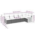 thumbnail image 6 of vidaXL Garden Sofa Set Black, Cream White PE rattan, polyester, steel, 6 of 6