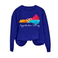 thumbnail image 4 of Crewneck Sweatshirts For Women Trendy Casual Long Sleeve Printed Tops Teen Girls Loose Comforts Sweatshirt Y2K Clothes Outfits 2024 Blue XS, 4 of 4