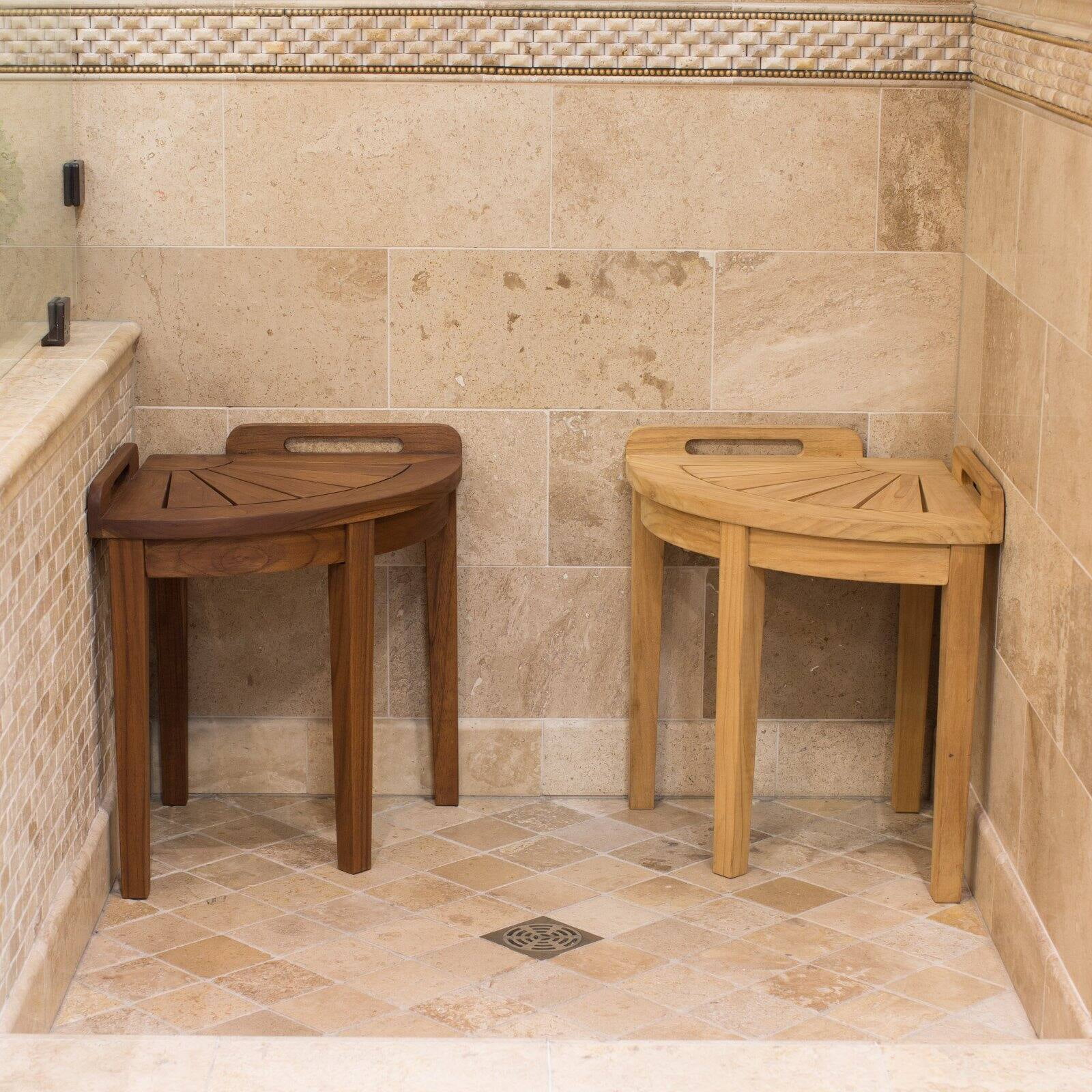 corner shower stool with handles
