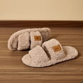 thumbnail image 2 of CHUMUD Women's Fuzzy Open-toe Slippers Soft Comfy Memory Foam Indoor House Shoes Washable Bedroom Shoes, 2 of 7