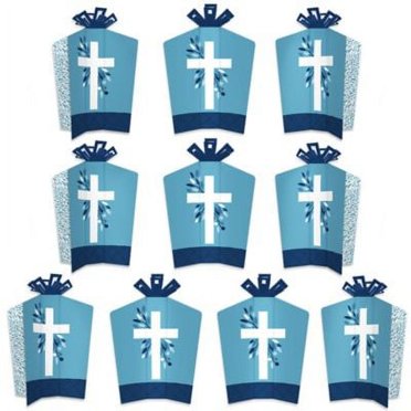 PLIGREAT 4-Pack Metal Standing Cross Decor - 8.2cm Alloy Crucifix With Sticker Base For Tabletop-753864