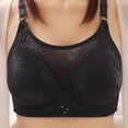 thumbnail image 2 of LLYwey No Wire Bras for Women Fashion Women Solid Color Underwire Lace Cotton Pad Push up Daily Bra Women Size Polyester T-Shirt Bra Style LW-177 Black XL, 2 of 3