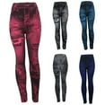 thumbnail image 2 of Qarigey Leggings vaqueros de imitación para mujer, pantalones sexis de cintura alta, ajustados, ajustados, Push Up, ajustados, para fiesta deportiva Prendas para la parte inferior del cuerpo Negro Qarigey AP019353-02, 2 of 6
