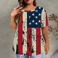 thumbnail image 1 of Fiudx Ofertas de La Semana Día de La Independencia Moda Mujeres Manga Corta Floral Impreso Cuello Redondo Sobre Tamaño Tops Verano Camiseta Blusa, 1 of 6