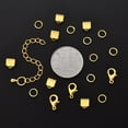 thumbnail image 3 of 50 Pieces DIY Ribbon Ends Making Kits Including Iron Ribbon Crimp Ends & Unsoldered Jump Rings Zinc Alloy Lobster Claw Clasps Brass Chain Extenders Golden 6x7mm, 3 of 6