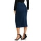 thumbnail image 3 of Falda Maxi de Mezclilla INSPIRE CHIC para Mujer con Abertura Frontal, Cierre de Cremallera, Cintura Alta, Cuerpo Ajustado, Talla XL, Azul Oscuro, 3 of 6