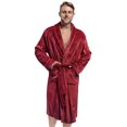 thumbnail image 1 of PAVILIA Mens Robe, Soft Robe for Men, Fleece Warm Long Bathrobe for Bath Shower Spa with Shawl Collar and Pockets, Plush Microfiber -Wine Red, 1 of 7