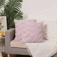thumbnail image 6 of Unique Bargains Soft Plush Throw Pillow Covers Decorative Cushion Covers (2 Count) Pink-3 18" x 18", 6 of 6