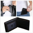 thumbnail image 4 of Mabella Genuine Leather Bifold Black Wallet RFID Blocking ID Credit Card Travel Anti Theft Gift for Men, 4 of 6