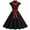Black, variant on Fashion Womens A Line Flare Vintage Dress Bowknot Prom Turndown Collar Sleeveless Polka Printing