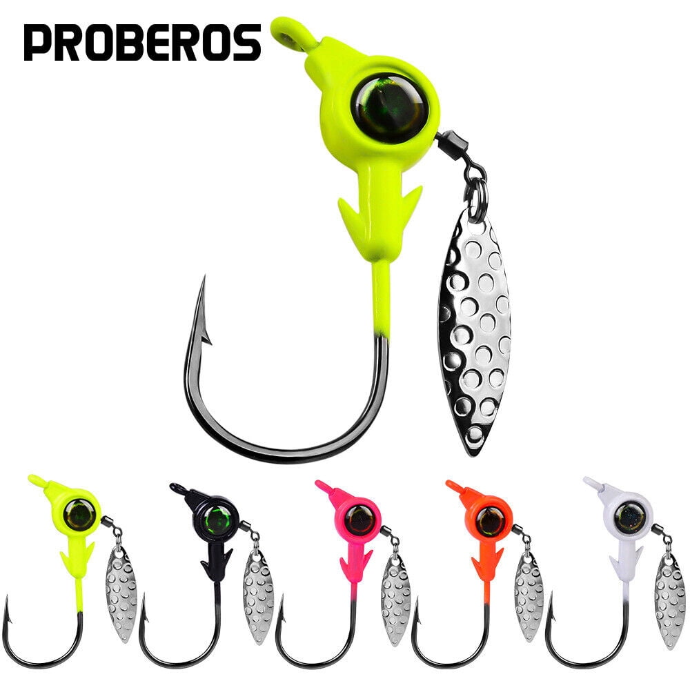 20pcs Lead Jig Head Spinner Bait Fishing Hooks Bass Crappie 1/8 1/6 1/4 1/3oz