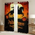 thumbnail image 2 of Feelyou Magic Witch Print Black Out Curtains for Kid, Spooky Halloween Curtains Pack of 2 (42x63 Each), Horror Pumpkin Bat Bedroom Curtains, Curtains and Drapes Room Decor, 2 of 6