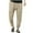 Khaki, variant on Wyobmus Mens Linen Cotton Casual Pants Elastic Waist Lightweight Drawstring Pants Loose Solid Summer Beach Elastic Hem Trousers S-3X Black