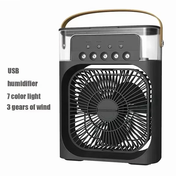 3-in-1 Portable Air Cooler Fan with Humidifier and LED Night Light, Small Desktop Cooling Fan for Home and Office Use