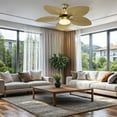 thumbnail image 4 of Uforic 52-Inch Tropical Ceiling Fan with LED Light and Remote,5 Palm Leaf Blades ceiling fan - Gold, 4 of 12