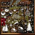 thumbnail image 1 of Pegatinas para ventana con forma de árbol de Navidad grande, copos de nieve y renos blancos, pegatinas para ventana y puerta de Navidad reutilizables, 1 of 4