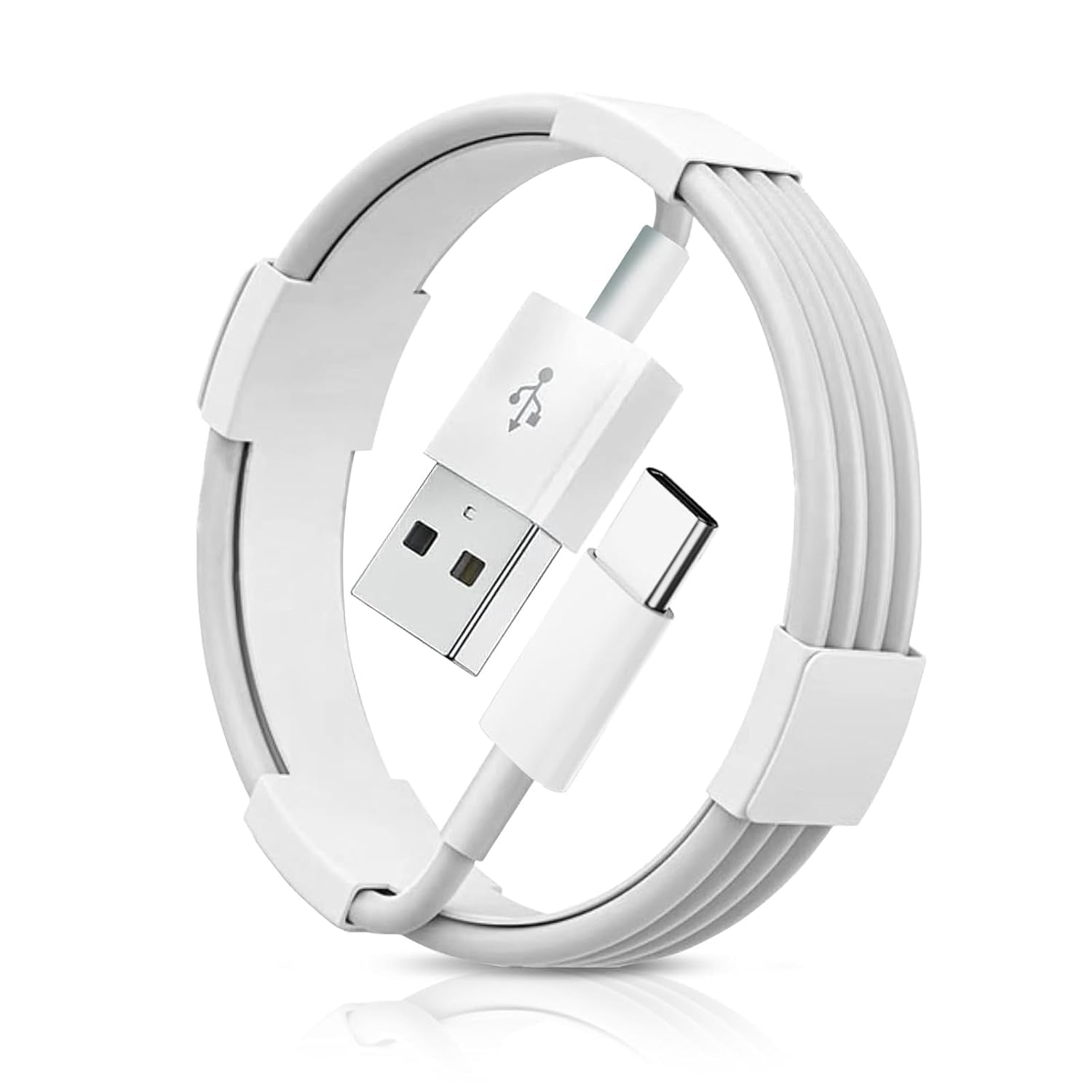 Typpkmm USB a to USB C Cable with 2-Pack, 60W Fast Charging Type C 6.6FT, White USB a to C
