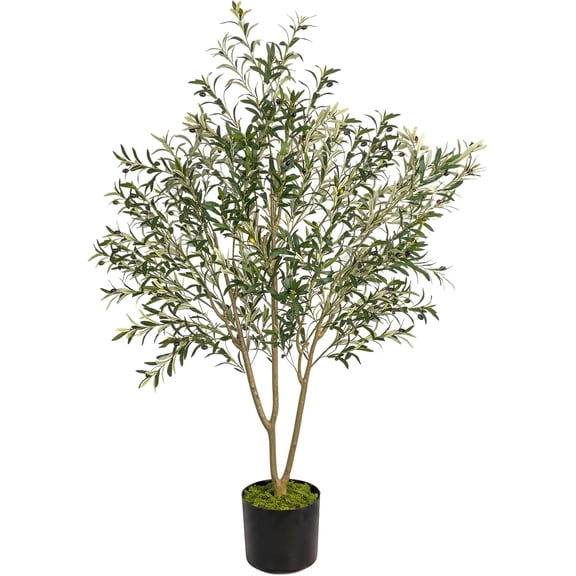 Cleangor 7FT Olive Tree Artificial Indoor with Green Moss