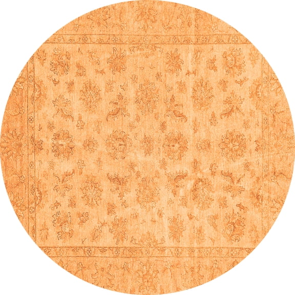 Ahgly Company Indoor Round Oriental Orange Traditional Area Rugs, 3' Round