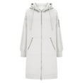 thumbnail image 4 of Fall/Winter Saving! HVOBTTY Women's Long Outerwear Jacket, Winter Coats for Women, Women's Casual Comfortable Solid Color Long Sleeve Hooded Outerwear Jacket Everyday Wear White, XL, 4 of 4