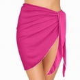 thumbnail image 2 of NIEWTR Beach Cover Up Wraps for Women Tie Side Short Sarongs Bikini Swimsuit Summer Coverups(Hot Pink,One Size), 2 of 9